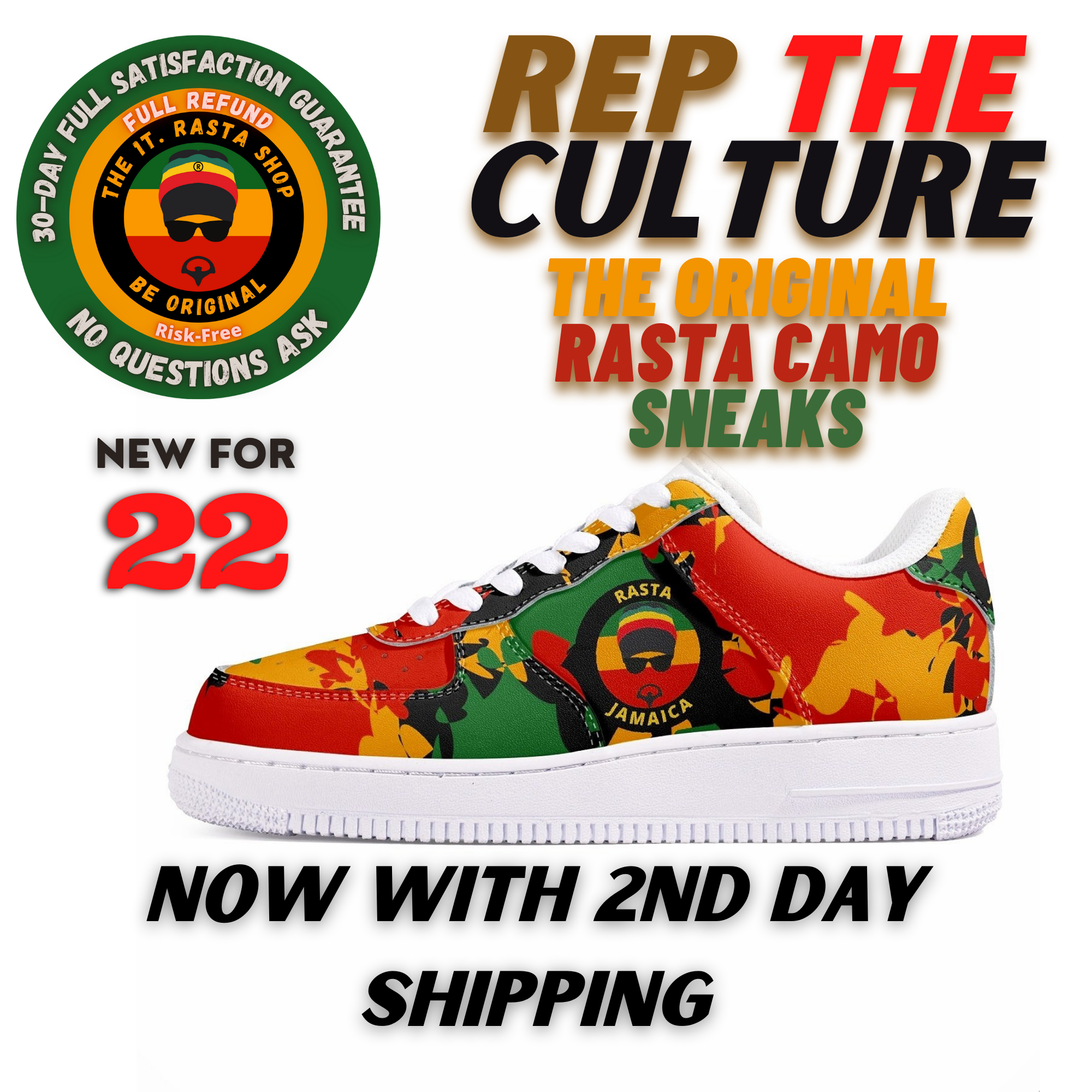 Rasta Shop Camouflage Leather Sneakers Main Image